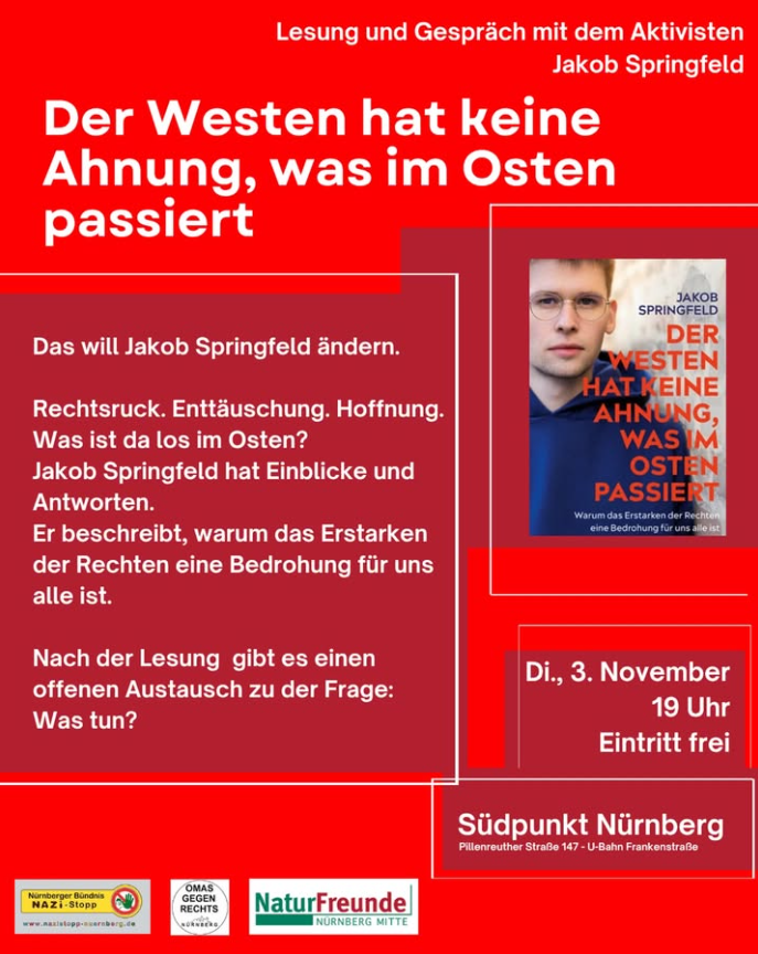 Lesung und Gespräch mit Jakob Springfeld